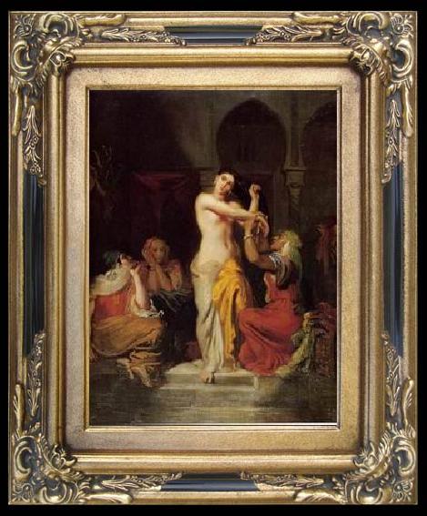 framed  unknow artist Arab or Arabic people and life. Orientalism oil paintings 104, Ta015